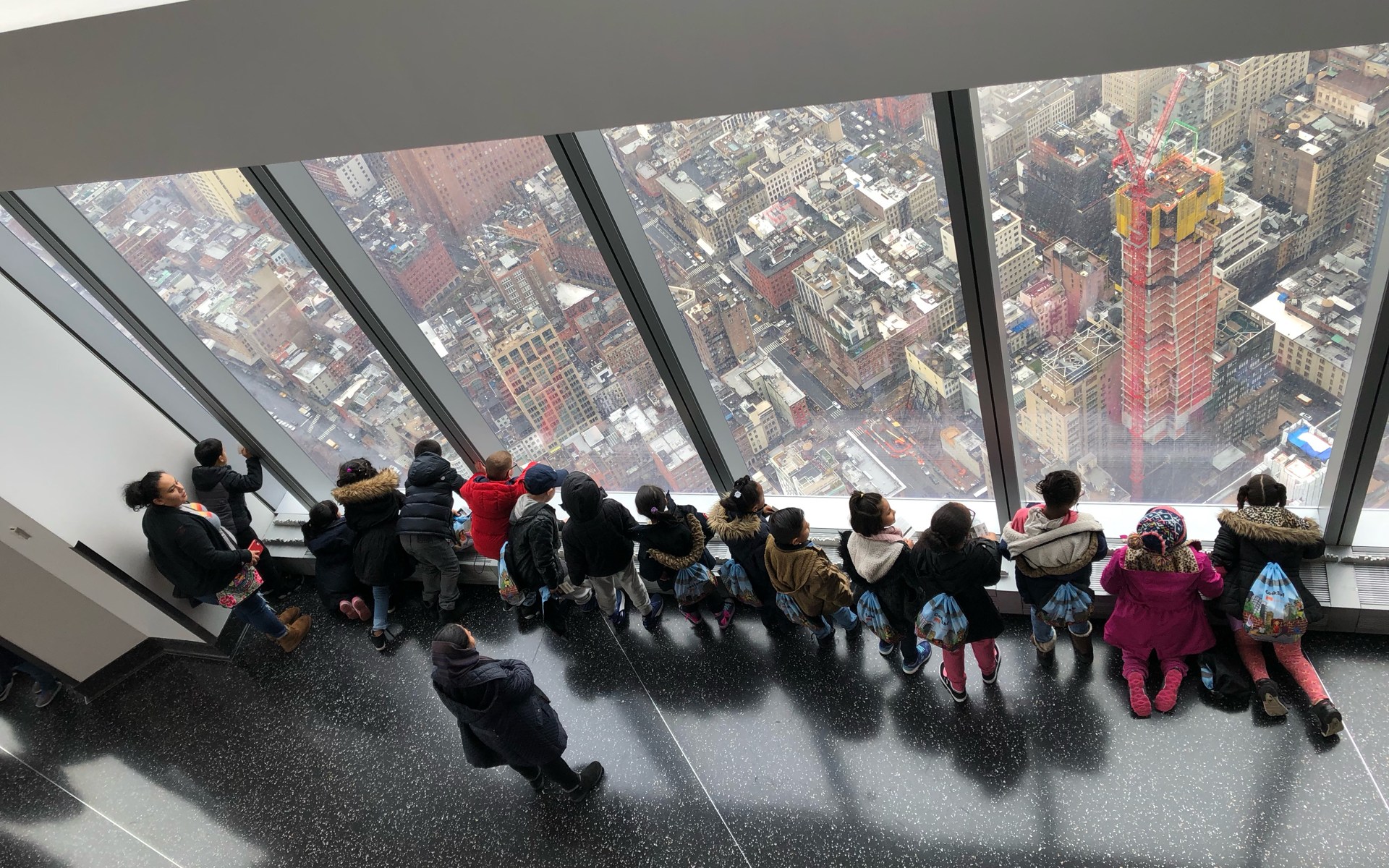 View from One World Observatory looking over Manhattan