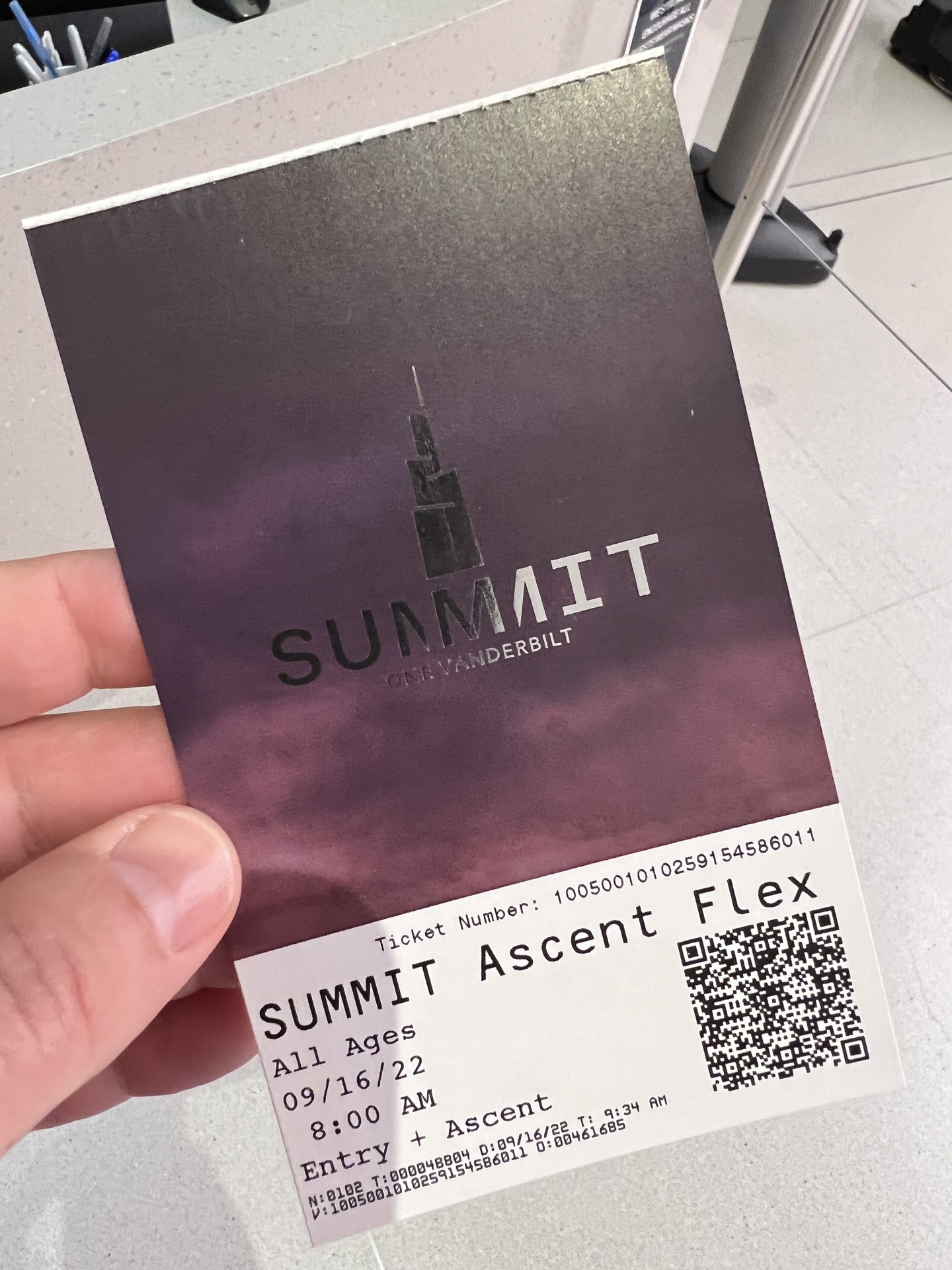 Summit Ascent ticket